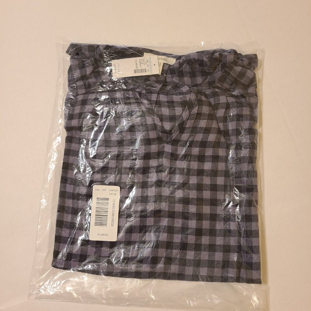 Maurices Buffalo Check Notch Neck Blouse - XL - Picture 4 of 6